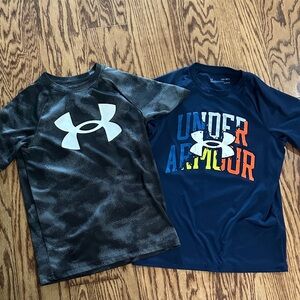 Two boys under armour shirts size medium